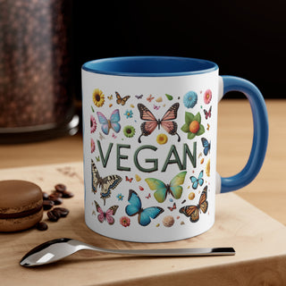 Vegan Butterflies Accent Coffee Mug, 11oz Printify