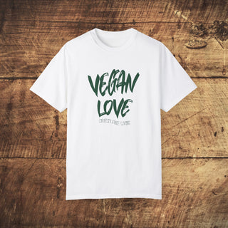 Vegan Love Garment-Dyed T-shirt Printify