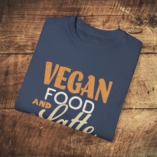 Vegan Food And Latte Garment-Dyed T-shirt Printify