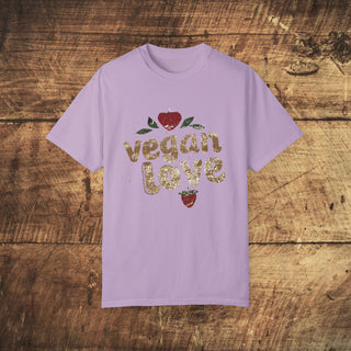 Vegan Love Garment-Dyed T-shirt Printify