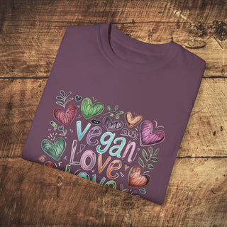 Vegan Love  Garment-Dyed T-shirt Printify