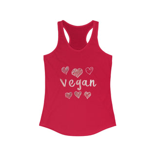 Vegan Hearts Women's Ideal Racerback Tank Printify