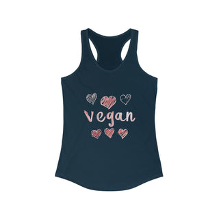 Vegan Hearts Women's Ideal Racerback Tank Printify