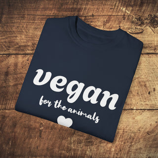 Vegan For The Animals Garment-Dyed T-shirt Printify