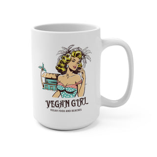 Vegan Girl Coffee Mug 15oz Printify