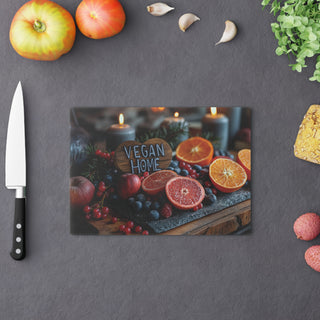 Vegan Home Tempered Glass Cutting Board Printify