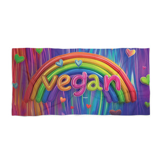 Vegan Beach Towel Printify