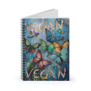 Vegan Butterflies Spiral Notebook - Ruled Line Printify
