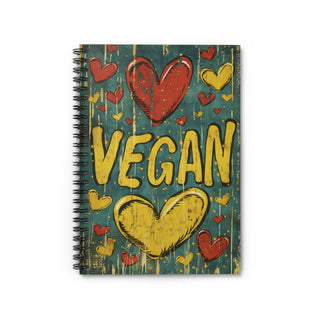 Vegan Hearts Spiral Notebook - Ruled Line Printify