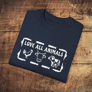 Love All Animals Garment-Dyed T-shirt Printify