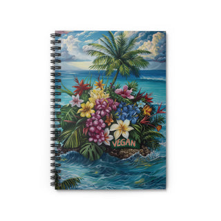 Vegan Island Spiral Notebook - Ruled Line Printify