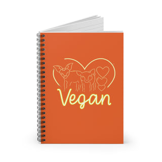 Vegan Heart Spiral Notebook - Ruled Line