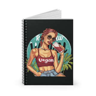 Vegan Girl Spiral Notebook - Ruled Line