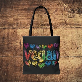 Vegan Hearts Tote Bag Printify