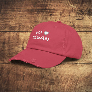 Go Vegan Unisex Distressed Cap Printify