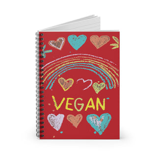 Vegan Hearts Spiral Notebook - Ruled Line