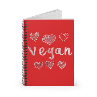 Vegan Hearts Spiral Notebook - Ruled Line