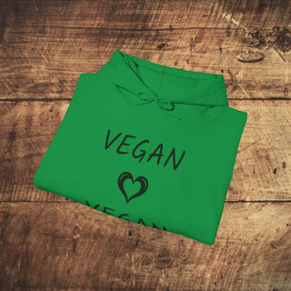 Vegan Heart Heavy Blend™ Hooded Sweatshirt Printify