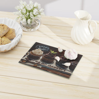 Vegan Dessert Tempered Glass Cutting Board Printify