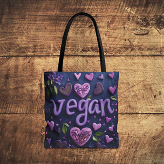 Vegan Hearts Tote Bag Printify