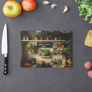 Plant-based Only Tempered Glass Cutting Board Printify