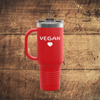 Vegan Heart Insulated Travel Mug, 40oz