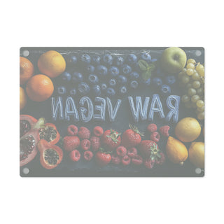 Raw Vegan Tempered Glass Cutting Board Printify