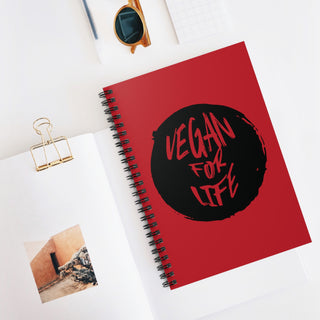 Vegan For Life Spiral Notebook - Ruled Line