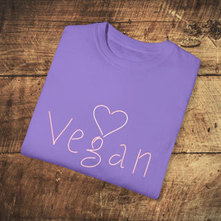 Vegan Heart Garment-Dyed T-shirt Printify