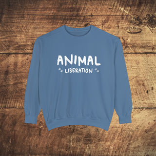 Animal Liberation Unisex Garment-Dyed Sweatshirt Printify