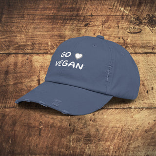 Go Vegan Unisex Distressed Cap Printify