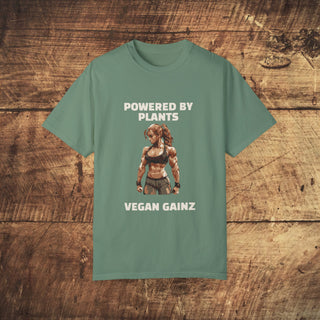 Powered By Plants Garment-Dyed T-shirt Printify