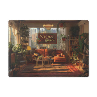 Vegan Home Tempered Glass Cutting Board Printify