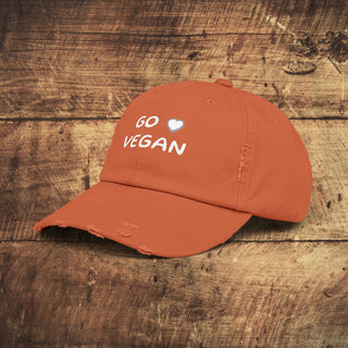 Go Vegan Unisex Distressed Cap Printify