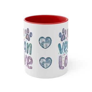 Vegan Love Accent Coffee Mug, 11oz Printify