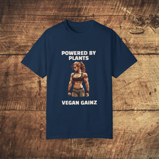 Powered By Plants Garment-Dyed T-shirt Printify