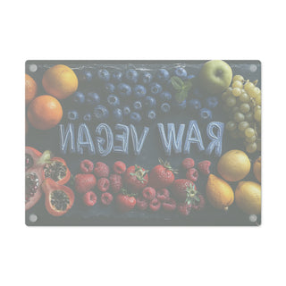 Raw Vegan Tempered Glass Cutting Board Printify