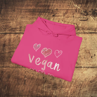 Vegan Hearts Heavy Blend™ Hooded Sweatshirt Printify