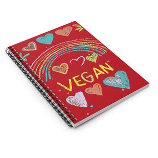 Vegan Hearts Spiral Notebook - Ruled Line