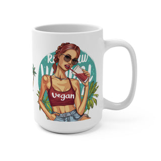 Vegan Girl Coffee Mug 15oz Printify