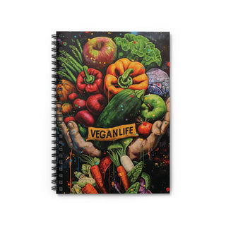 Vegan Life Spiral Notebook - Ruled Line Printify