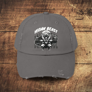 Vegan Beast Unisex Distressed Cap Printify