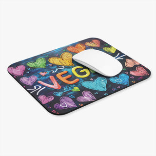 Vegan Hearts Mouse Pad (Rectangle) Printify