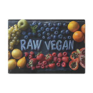 Raw Vegan Tempered Glass Cutting Board Printify