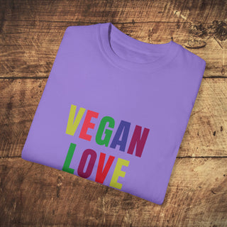 Vegan Love Garment-Dyed T-shirt Printify