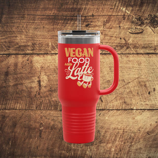 Vegan Food & Latte Insulated Travel Mug, 40oz