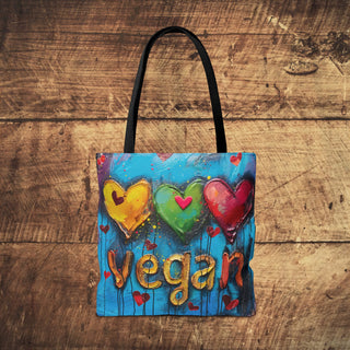 Vegan Hearts Tote Bag Printify