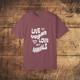 Live Vegan Unisex Garment-Dyed T-shirt