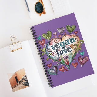 Vegan Love Spiral Notebook - Ruled Line