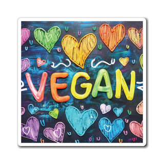 Vegan Hearts Magnet Printify